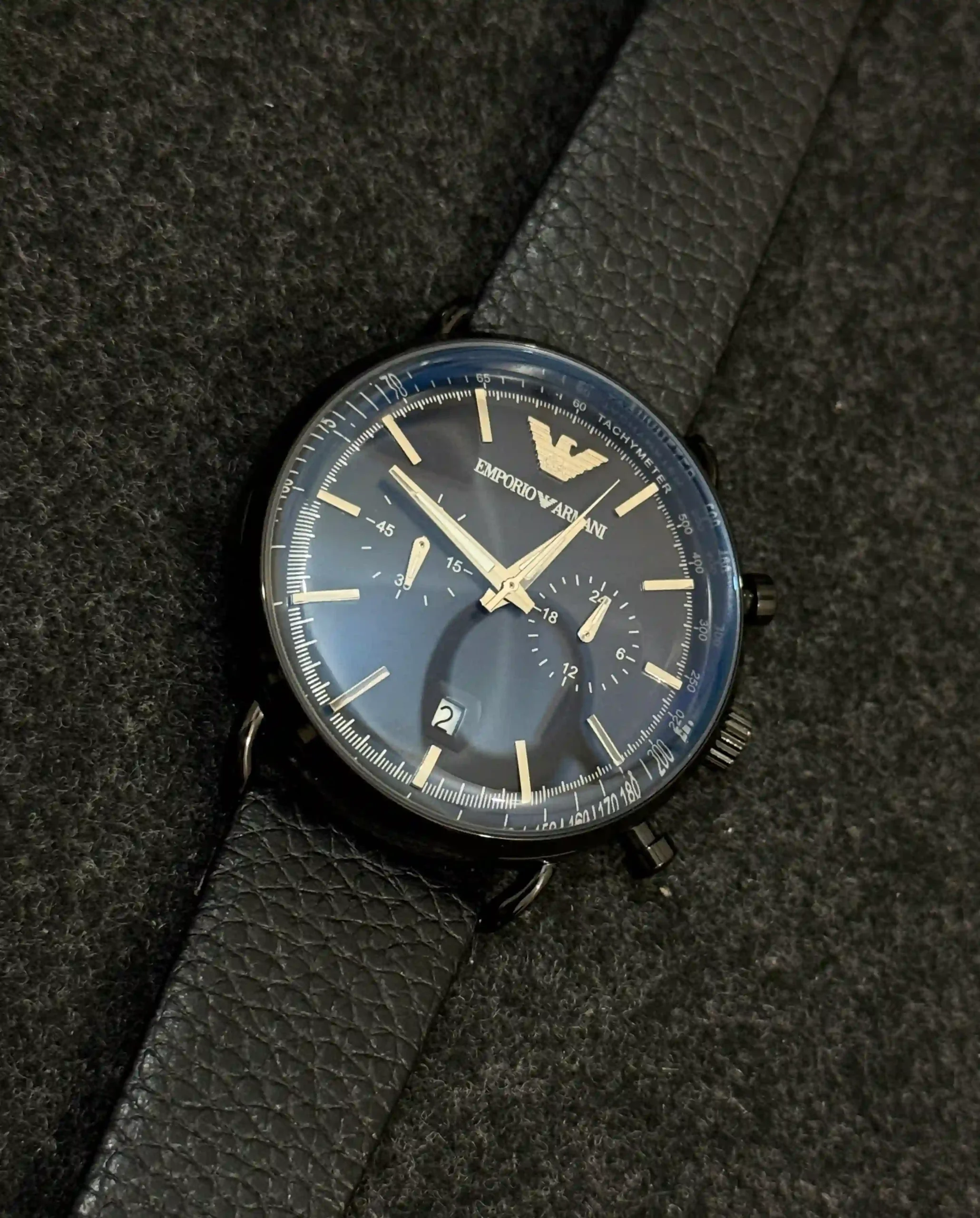 Emporio Armani chronograph leather belt premium Watch for men - Image 2