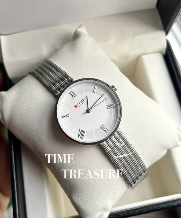 CURREN 9020 Mesh Stainless Steel Strap Analog Watch For Women