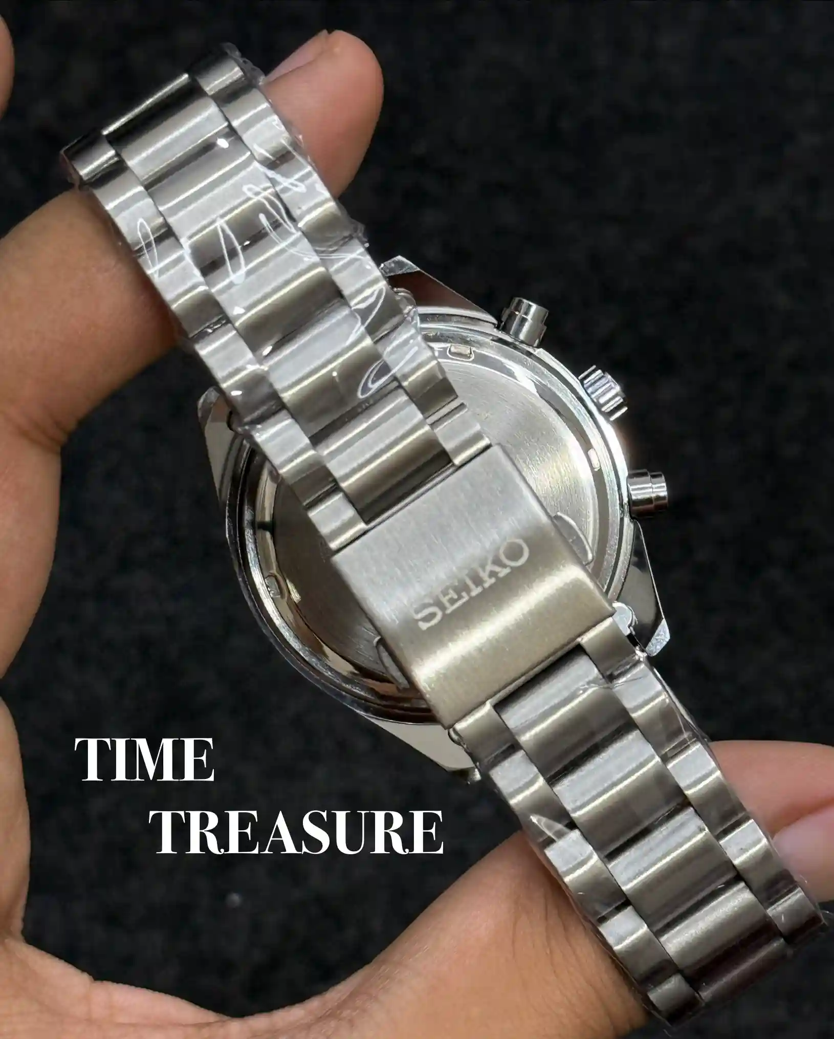 Seiko Prospex Black dial chronograph watch for men - Image 3