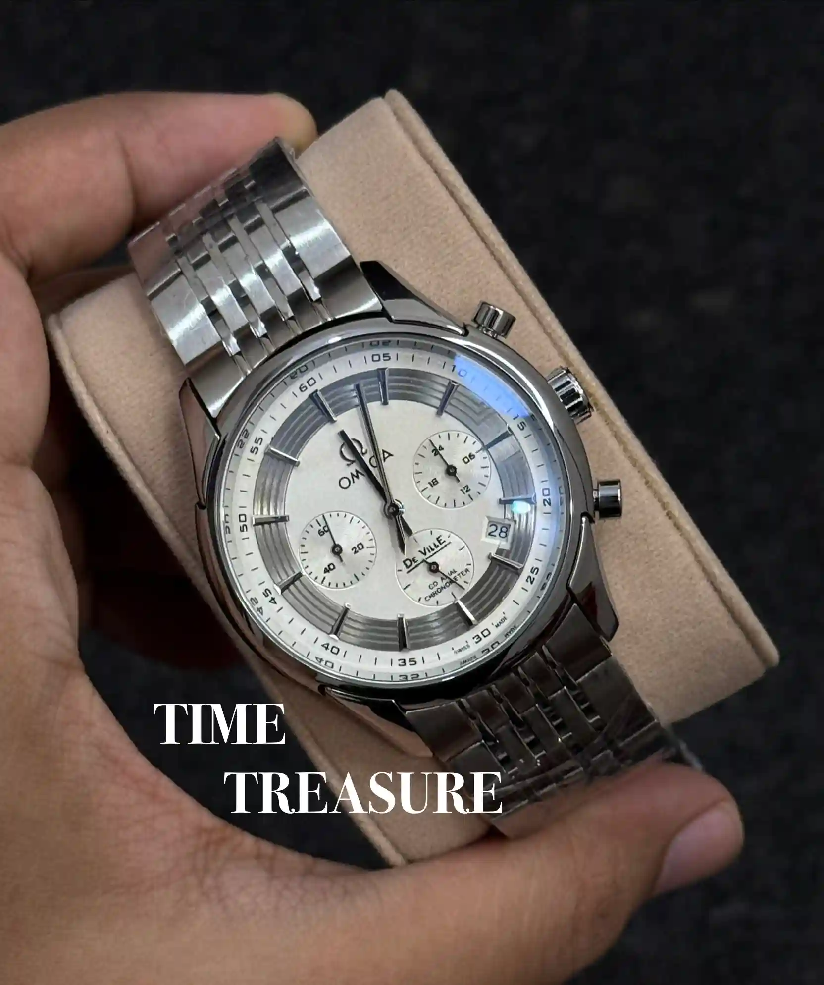 Omega De Ville co-axial chronograph (Premium) | white | 41 mm - Image 3