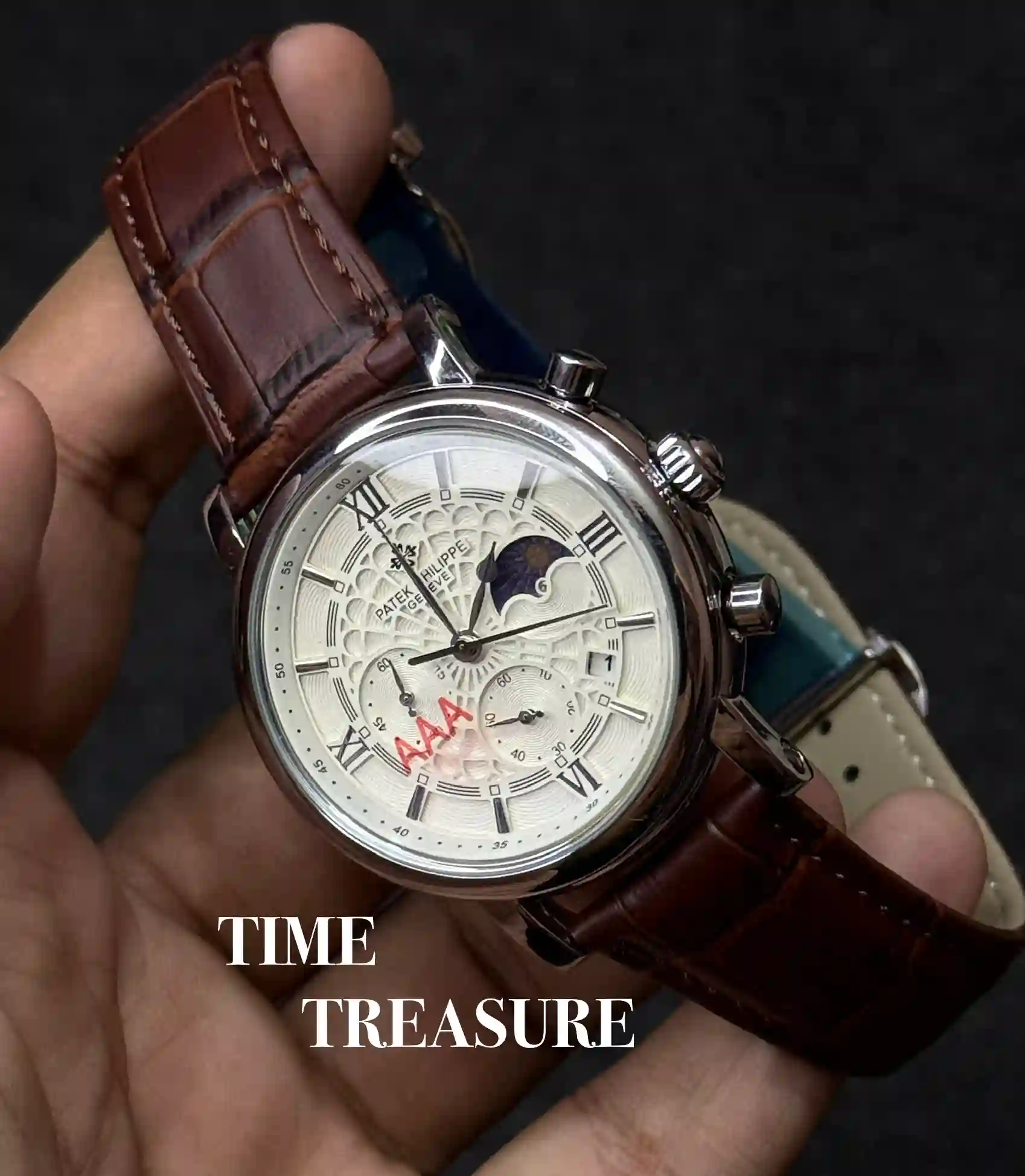 Patek Philippe chronograph formal watch moonphase - Image 2