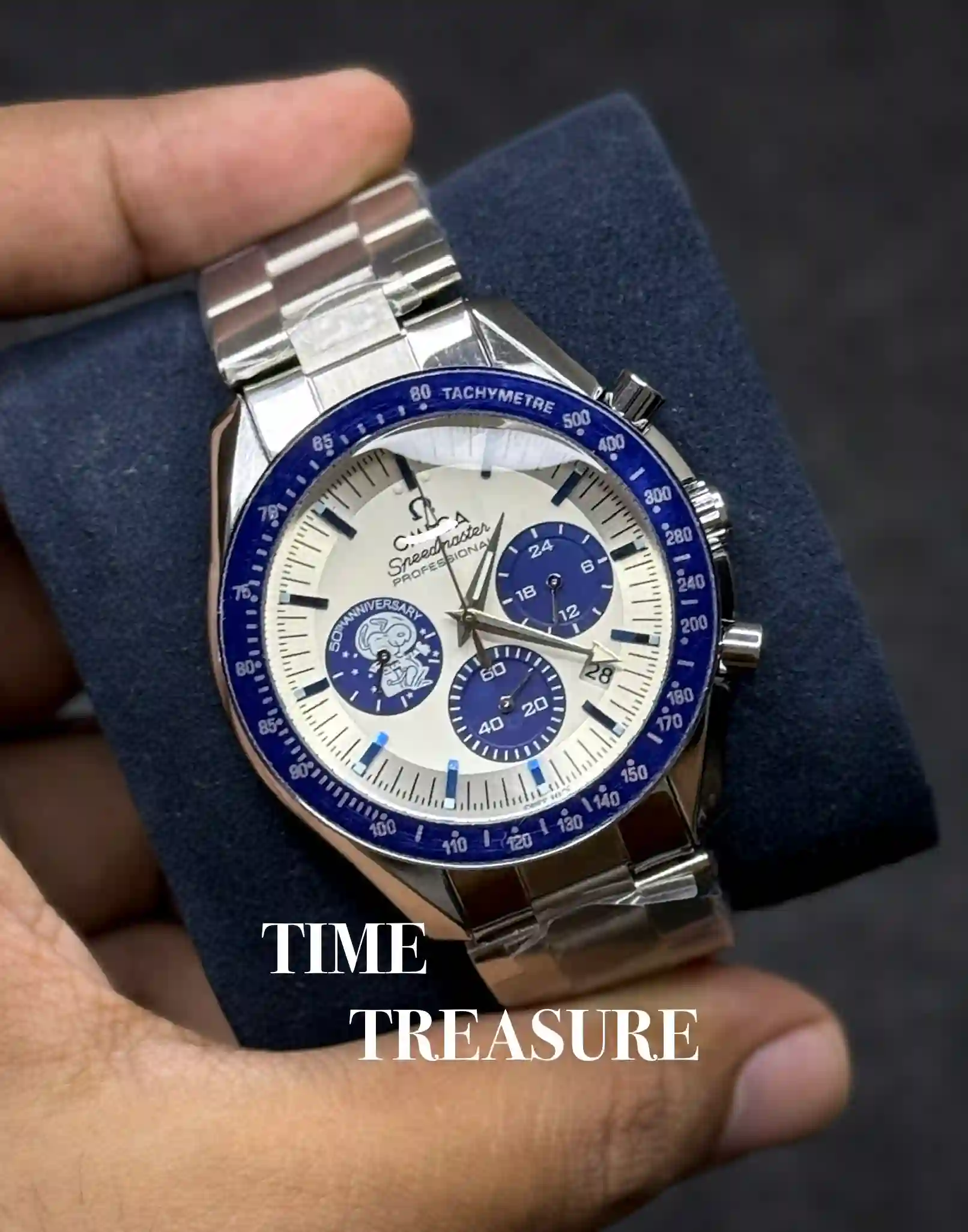 Omega Speedmaster Snoopy blue for men | 42 mm dial