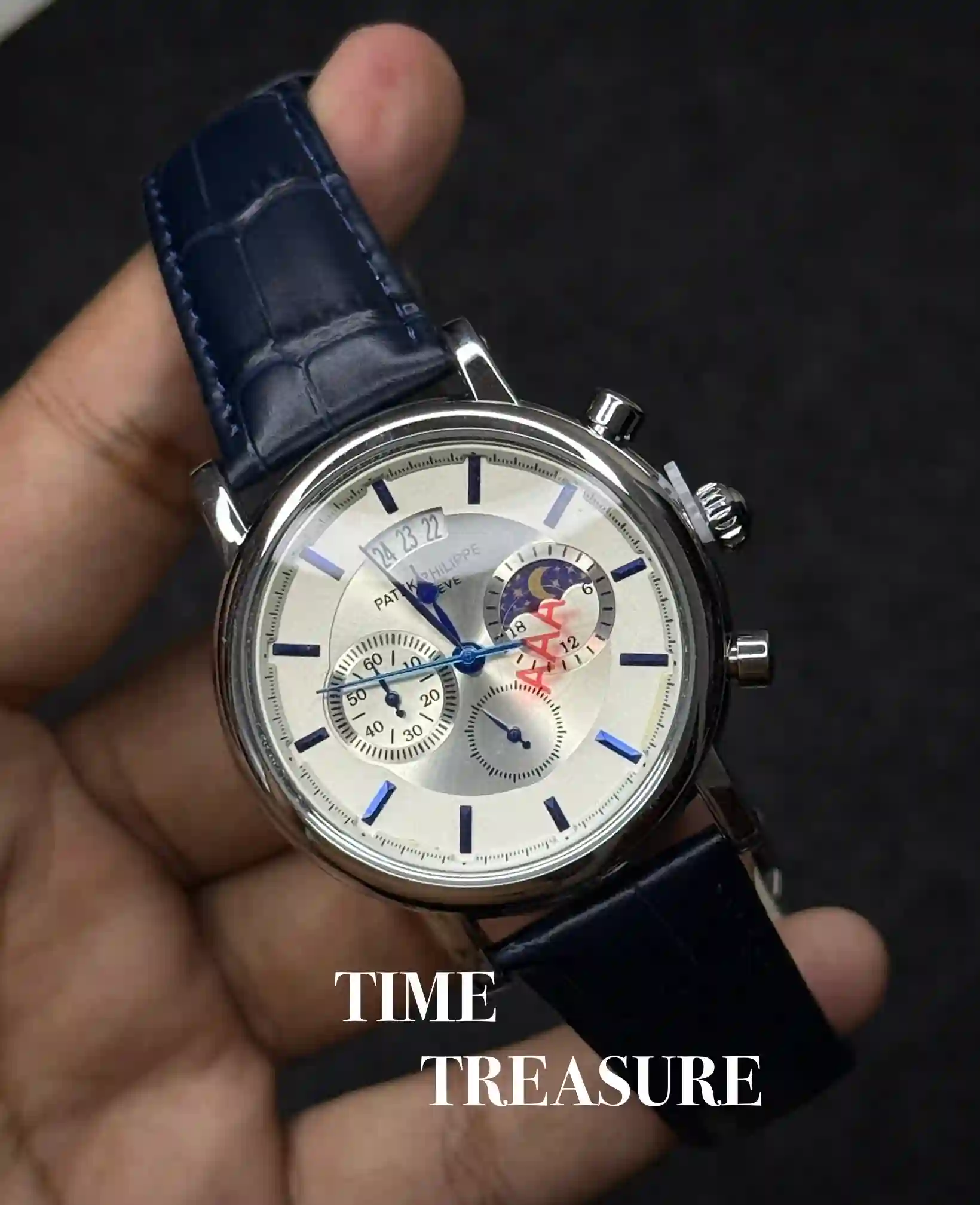 Patek Philippe chronograph formal watch moonphase | white - Image 4