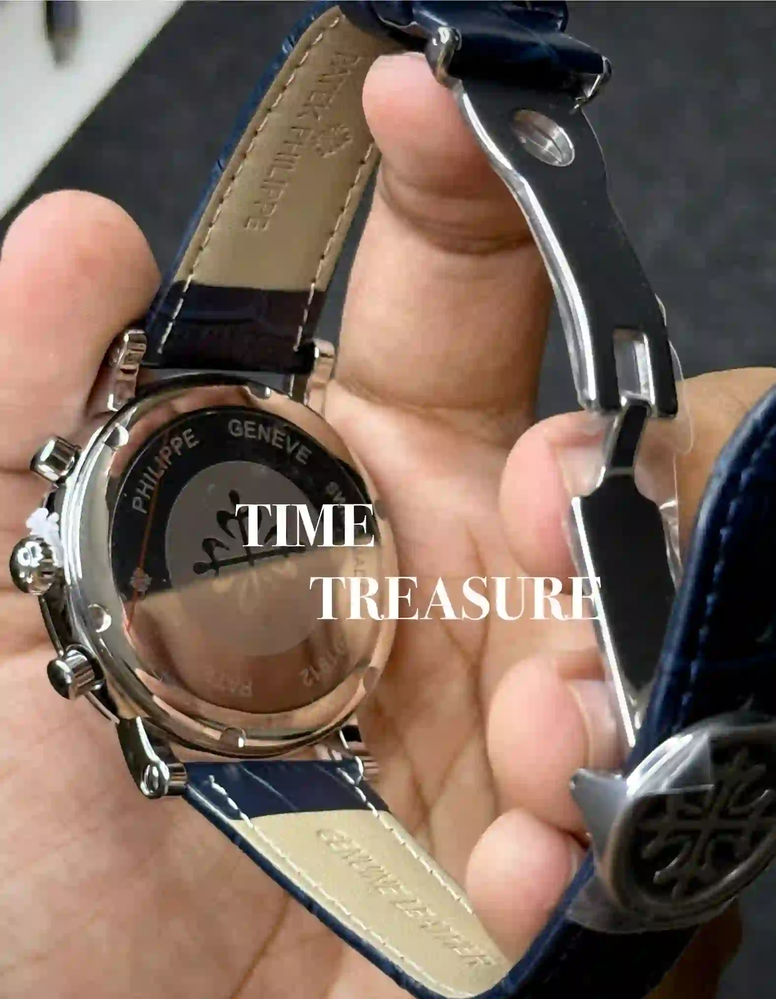 Patek Philippe chronograph formal watch moonphase | white - Image 3